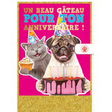Carte anniversaire humour Chat chien 1