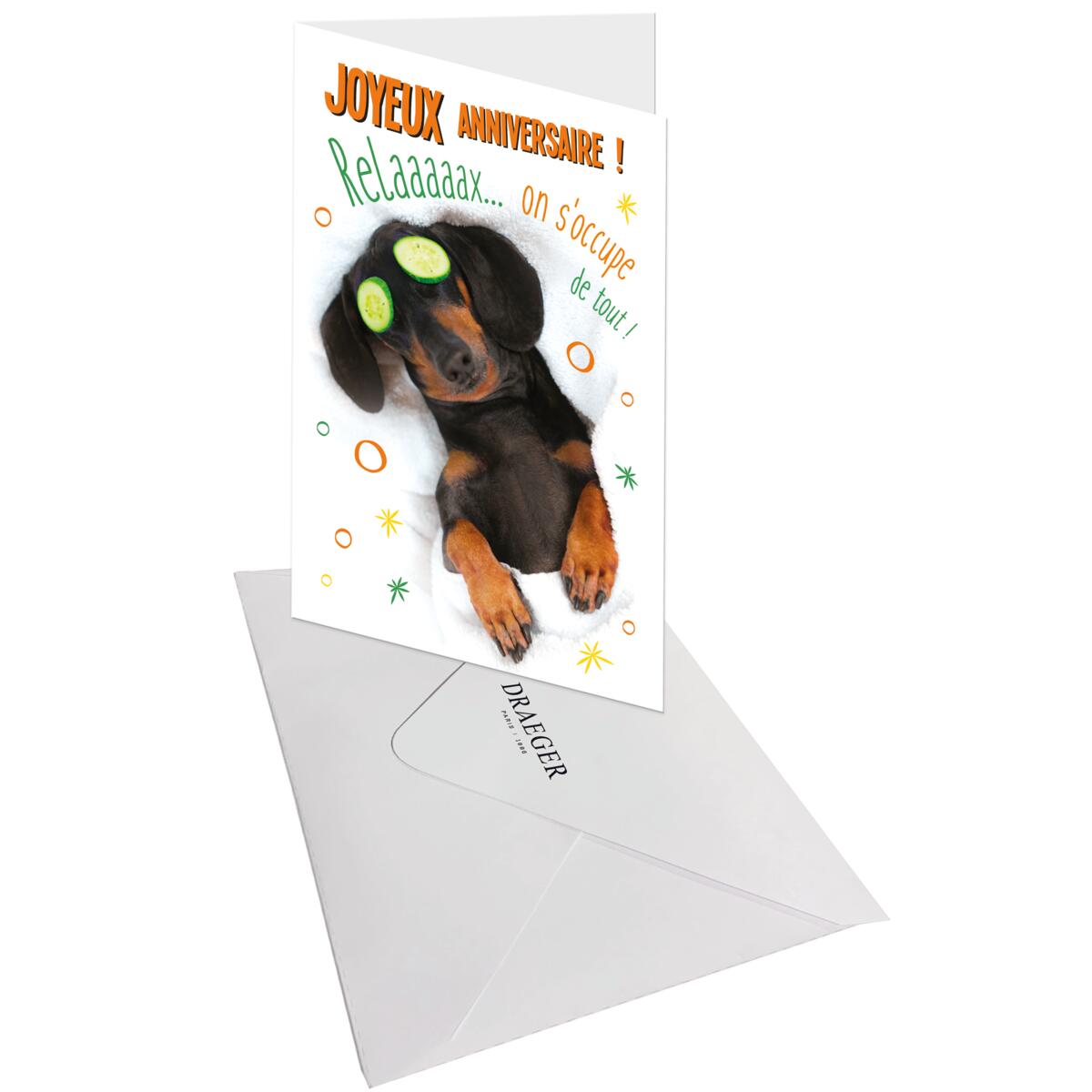 Carte anniversaire humour Chien relax 3