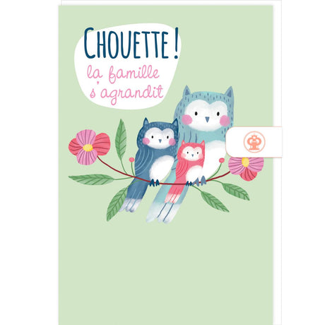 Carte naissance Famille chouette 1