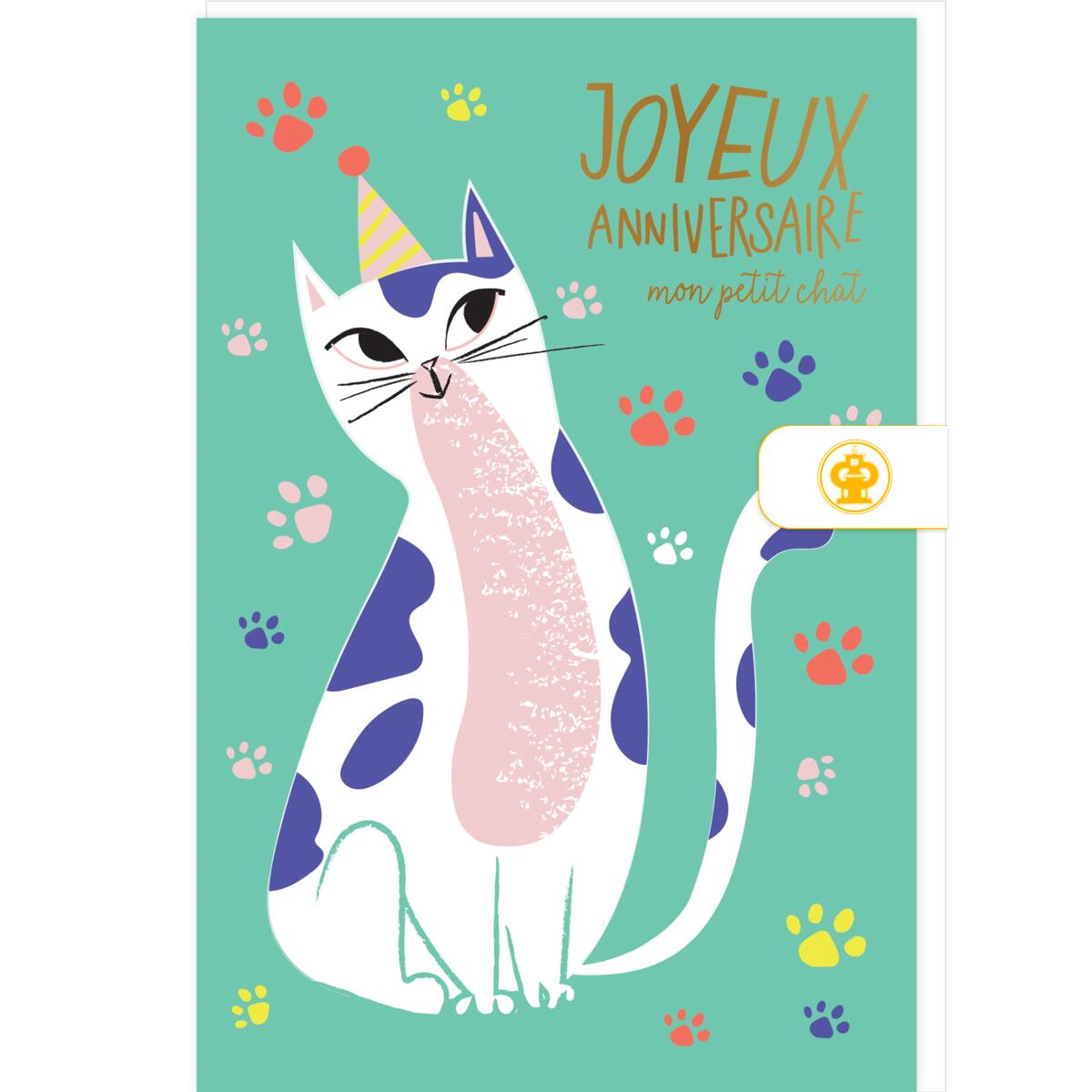 Carte anniversaire enfant Anniversaire chat 1