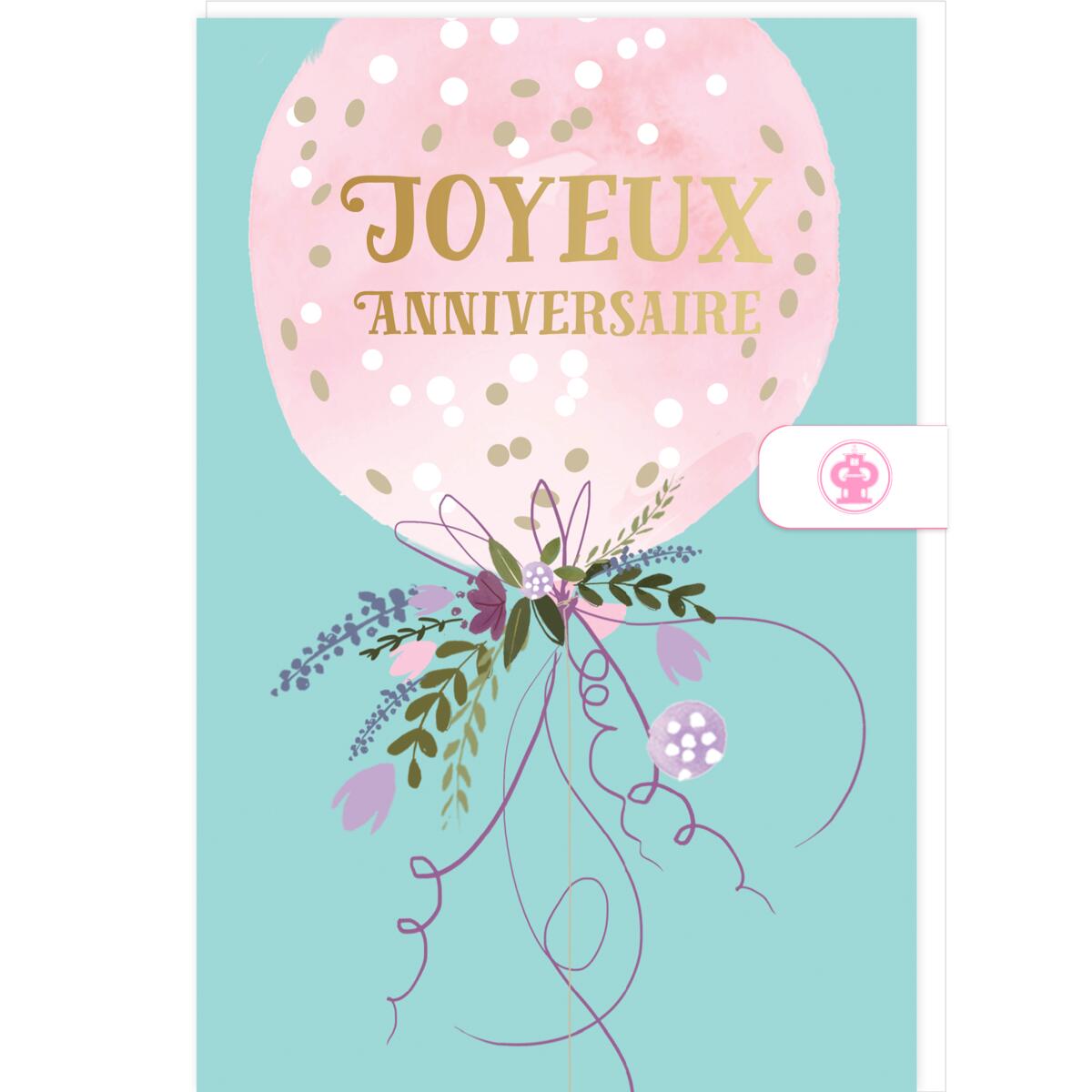 Carte anniversaire femme Joyeux anniversaire ballon 1