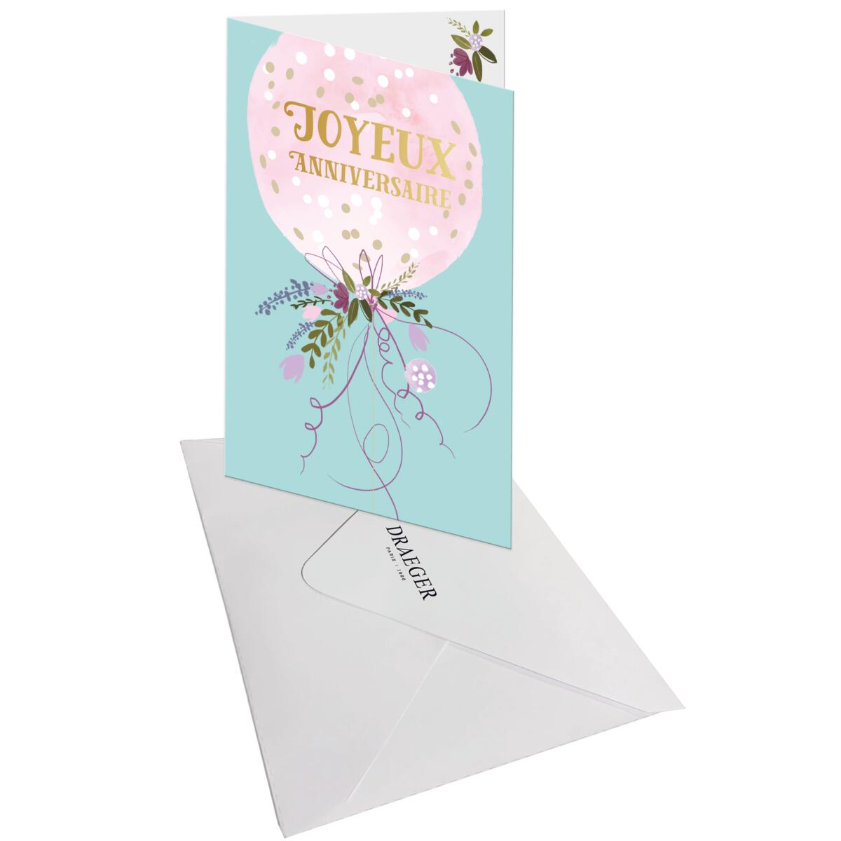 Carte anniversaire femme Joyeux anniversaire ballon 3