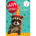 Carte anniversaire humour Raton laveur chapeau 1