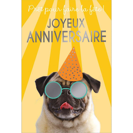 Carte anniversaire humour Chien chapeau 1