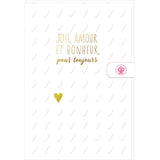 Carte mariage Joie amour et bonheur 1