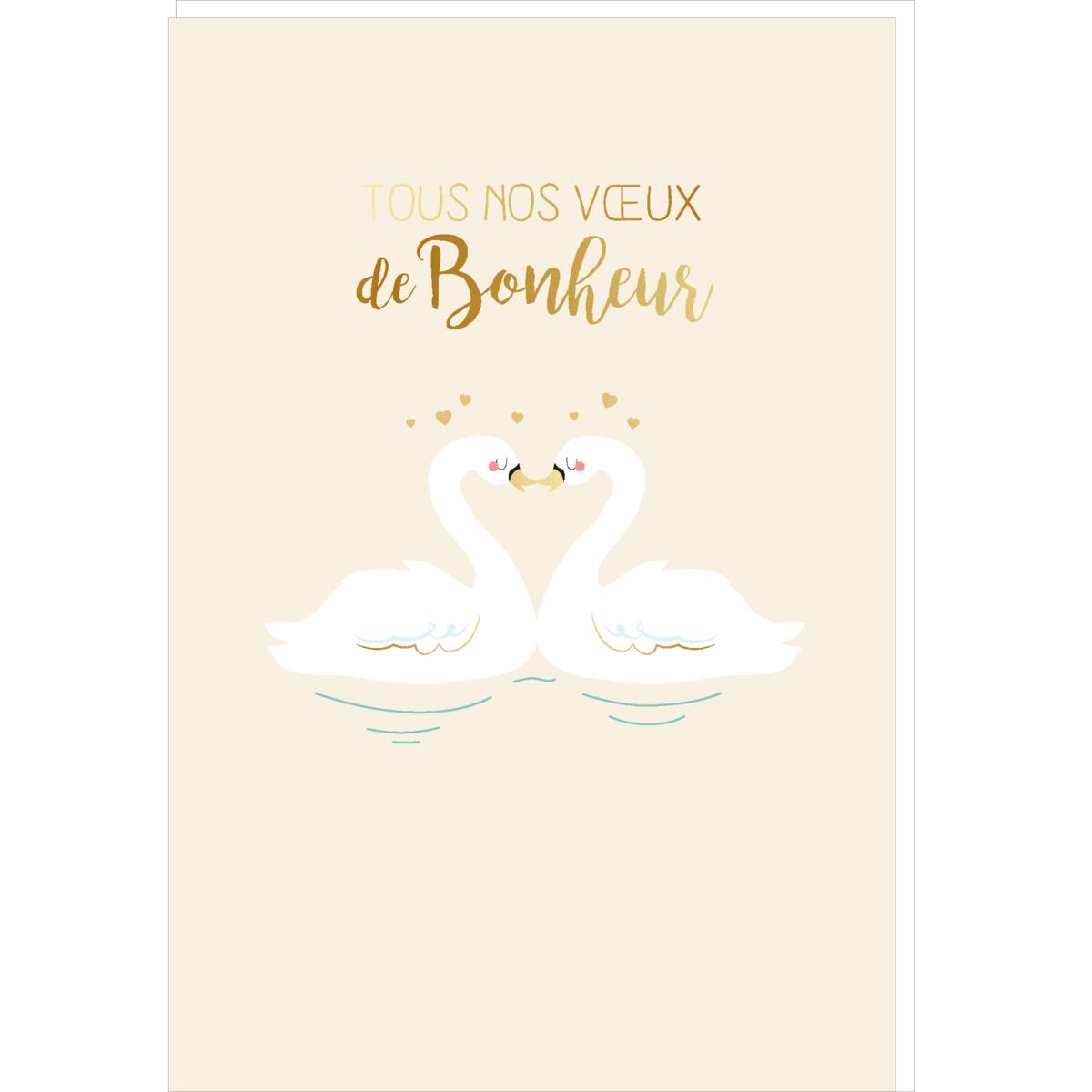 Carte mariage Cygnes 1
