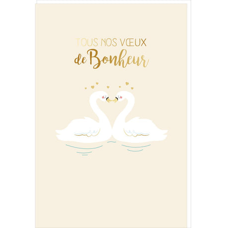 Carte mariage Cygnes 1