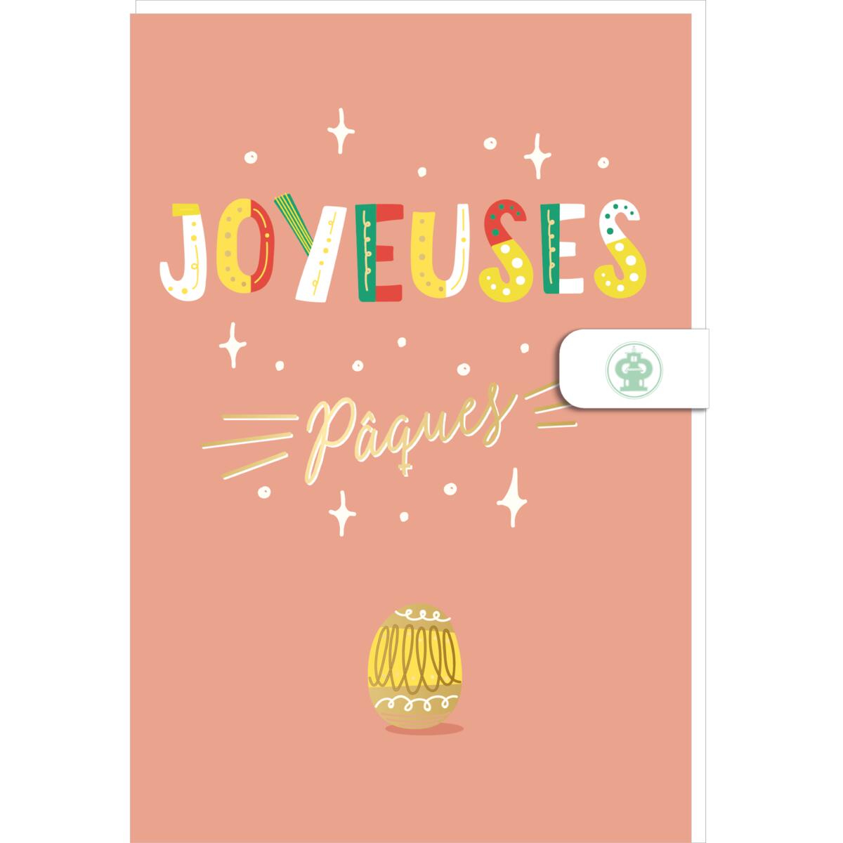 Carte de Pâques Joyeuses pâques rose 1