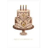 Carte anniversaire Signature Gâteau bois 1