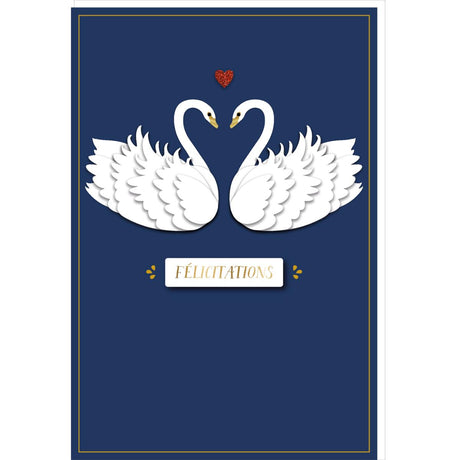 Carte mariage Signature Cygnes 1