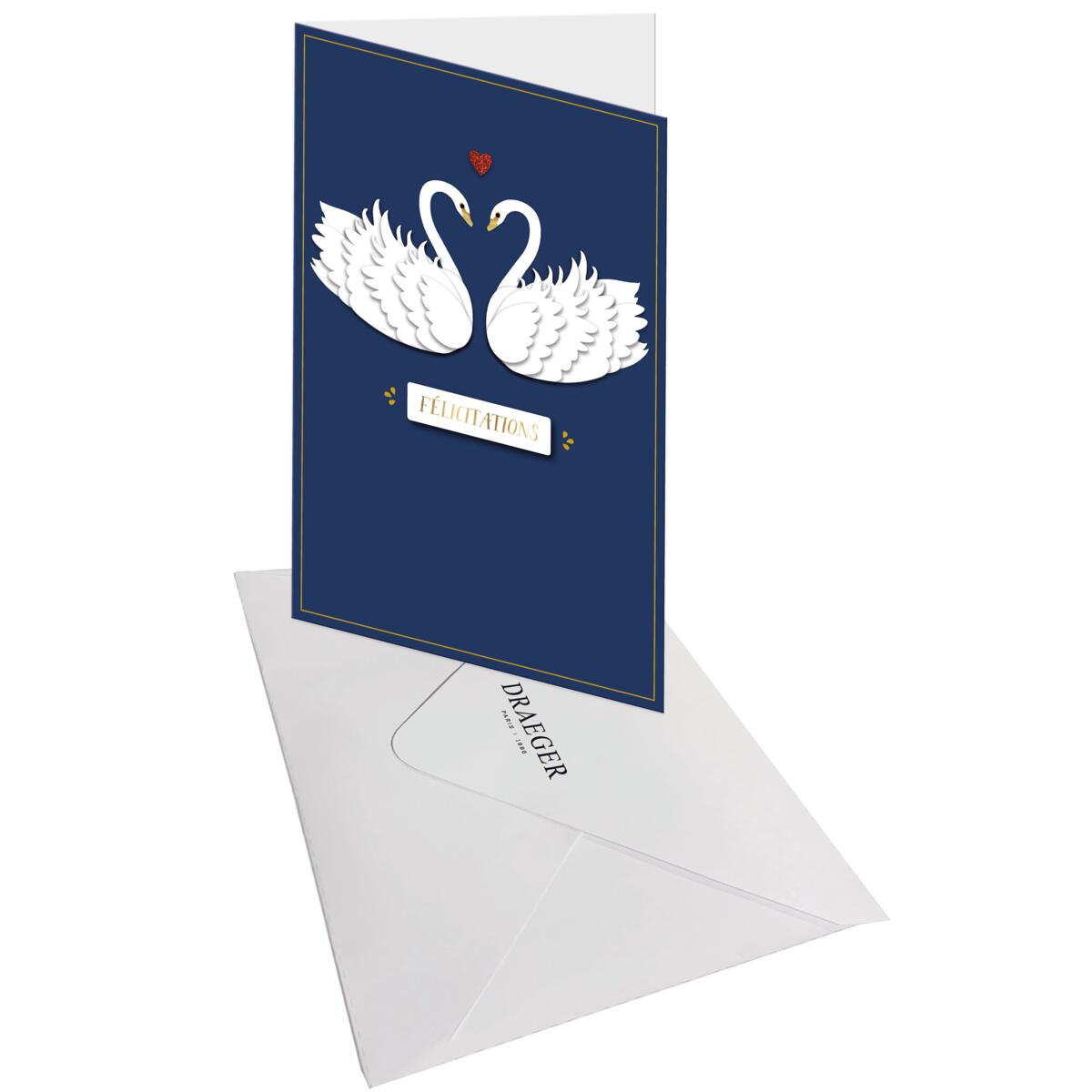 Carte mariage Signature Cygnes 3