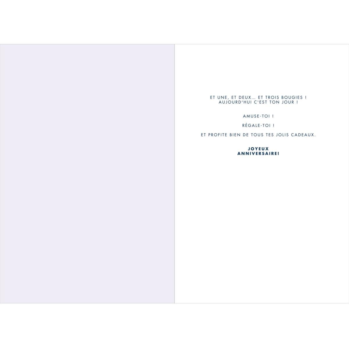 Carte anniversaire années 3 ans 2