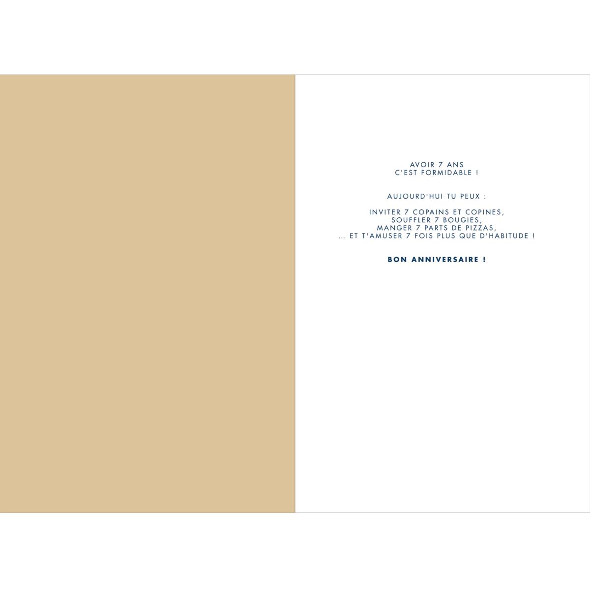 Carte anniversaire années 7 ans 2