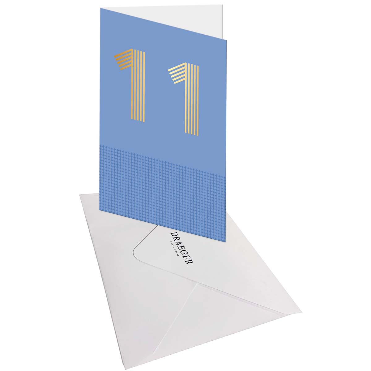 Carte d'anniversaire 11 ans en Or - Bleu - A message - Pour Enfant Garçon Fille - 11,5 x 17 cm