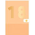 Carte d'anniversaire 18 ans en Or - Orange - A message - Pour Ados Garçon Fille - 11,5 x 17 cm