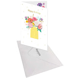 Carte Signature -  Happy Birthday  - Bouquet de Fleurs
