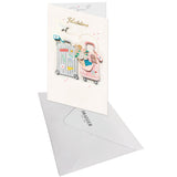Tarjeta FIRMA Cisnes Blancos - 11,5 x 17 cm