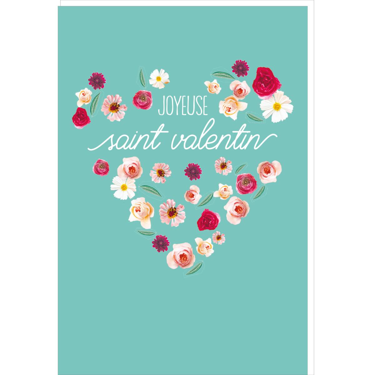 Carte Saint-Valentin Coeur fleuri 1