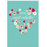 Carte Saint-Valentin Coeur fleuri 1