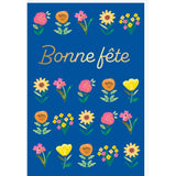 Carte fête des grands-mères Bonne fête fleurs bleu 1