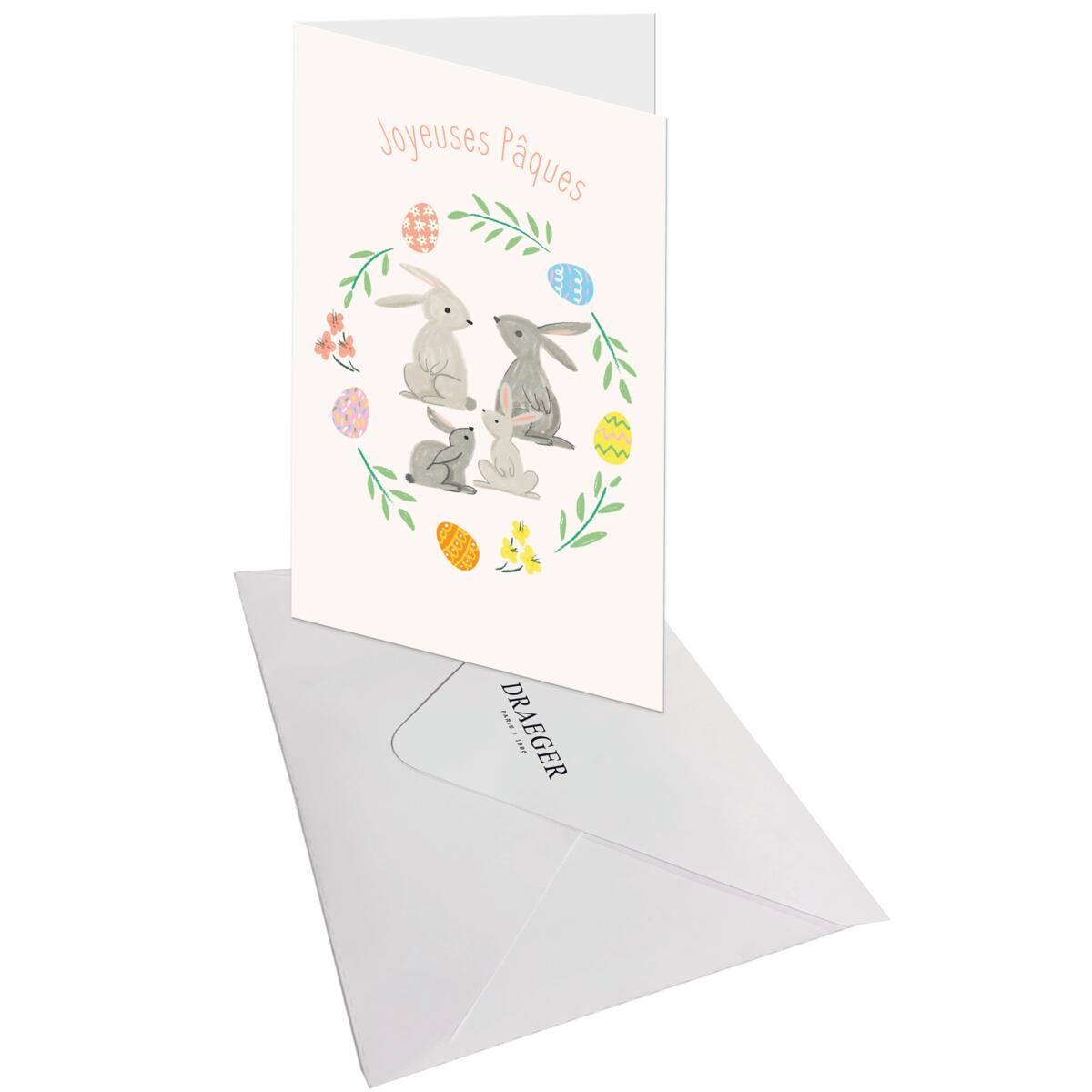Carte de Pâques enfant Couronnes & lapins 3