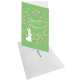 Carte de Pâques - Lapins & Fleurs