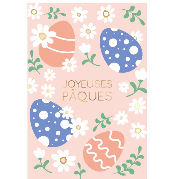 Carte de Pâques - Œufs Pâques & Marguerites