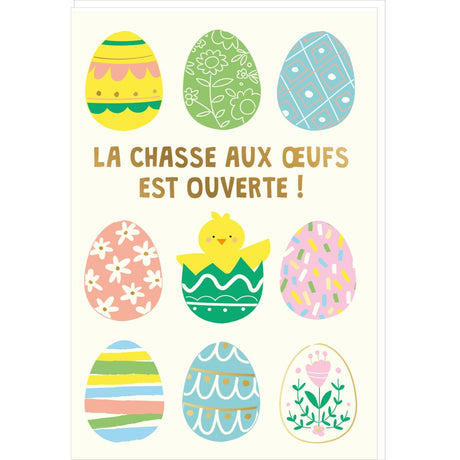 Carte de Pâques - Œufs Pâques & Poussins