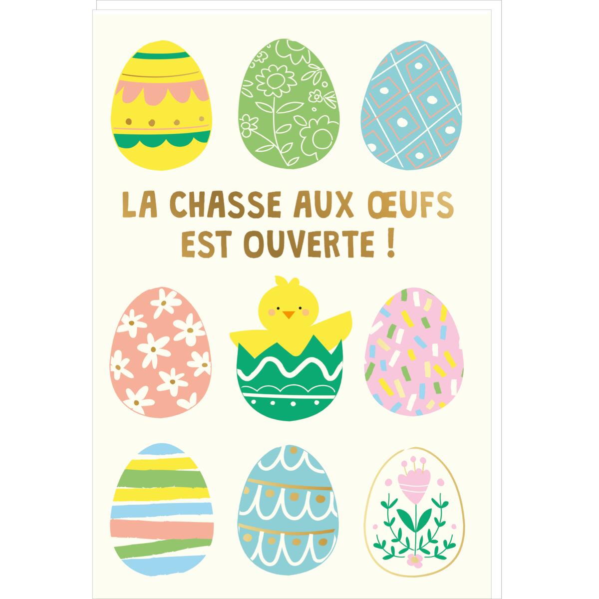 Carte de Pâques Œufs pâques & poussins 1