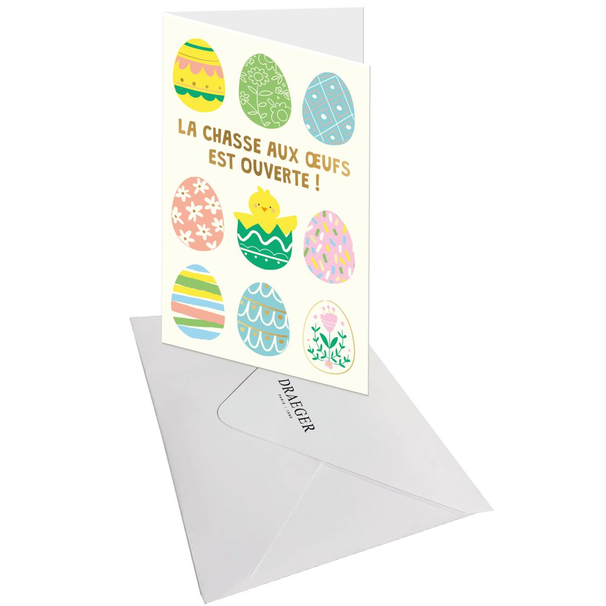 Carte de Pâques Œufs pâques & poussins 3