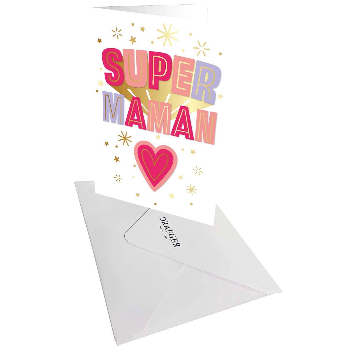 Carte Fête des mères Colorée - Super Maman