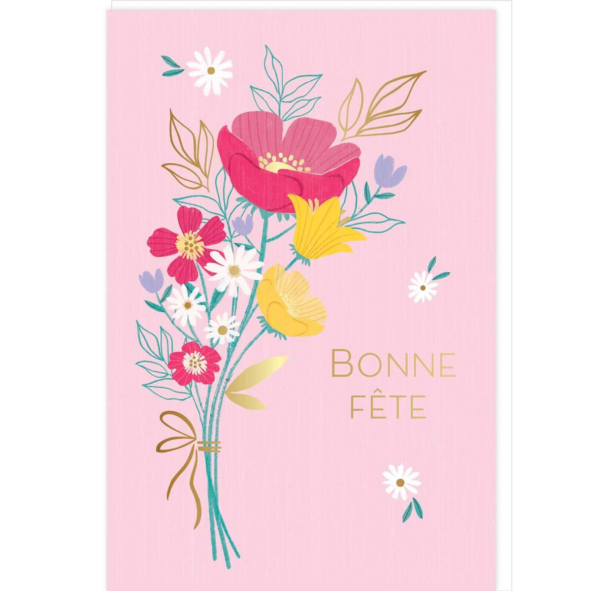 Carte Fête des mères à Fleurs "Bonne fête"