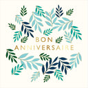 Carte anniversaire Gatsby Bon anniversaire feuilles 1