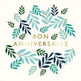 Carte anniversaire Gatsby Bon anniversaire feuilles 1