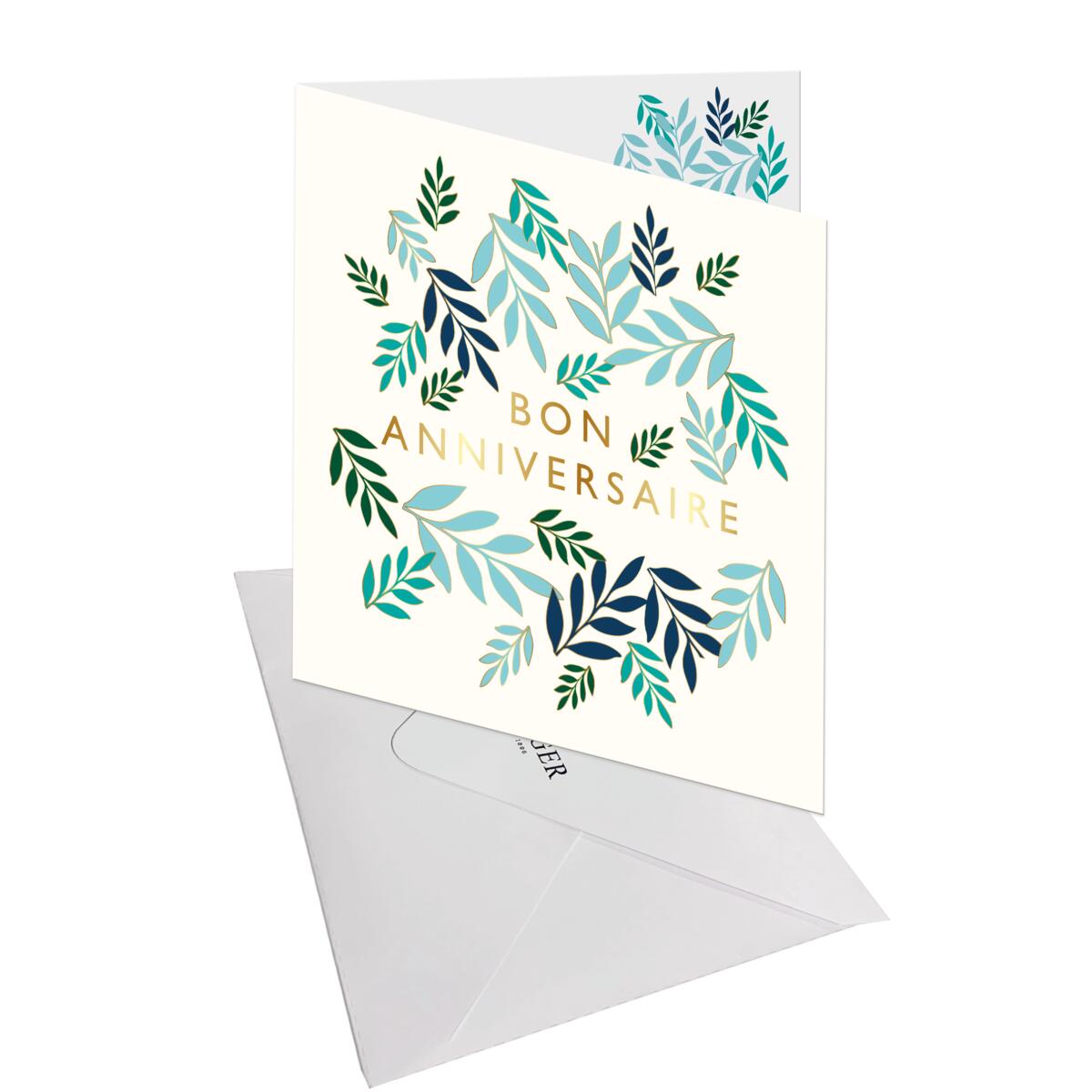 Carte anniversaire Gatsby Bon anniversaire feuilles 3