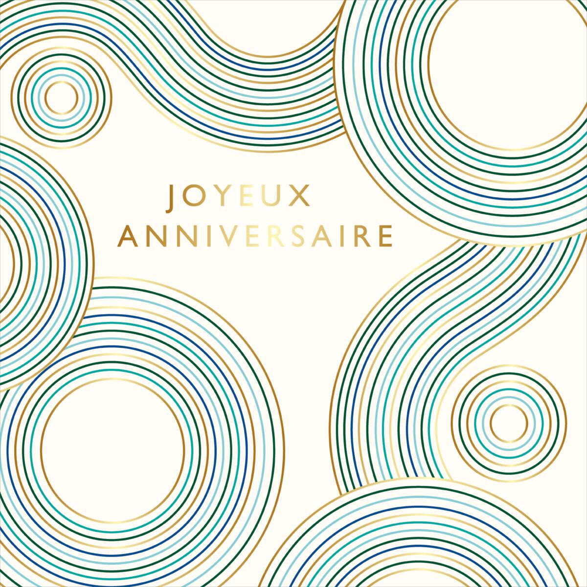 Carte anniversaire Gatsby Joyeux anniversaire cercles 1