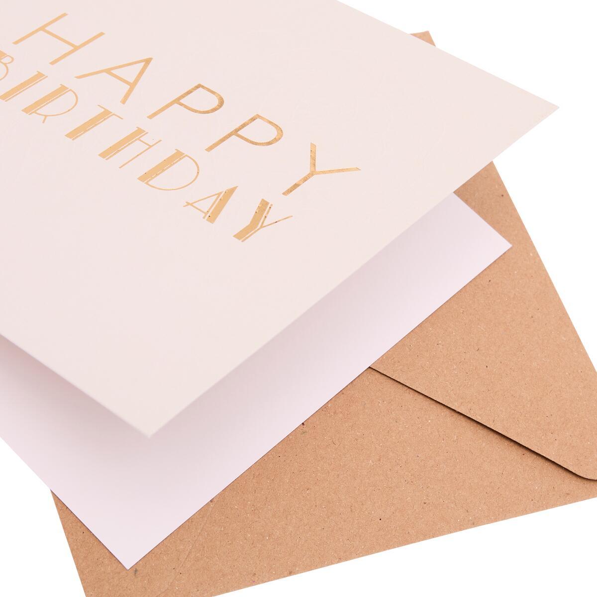 Carte anniversaire Gatsby Happy birthday rose 4