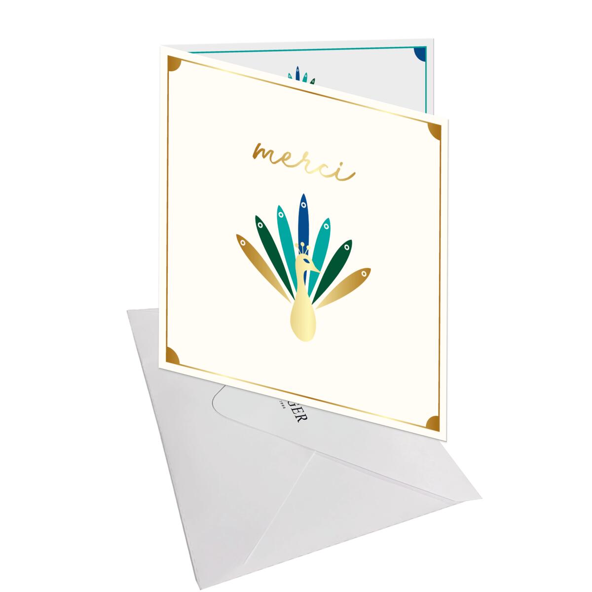 Carte de remerciement Gatsby Merci plume 3