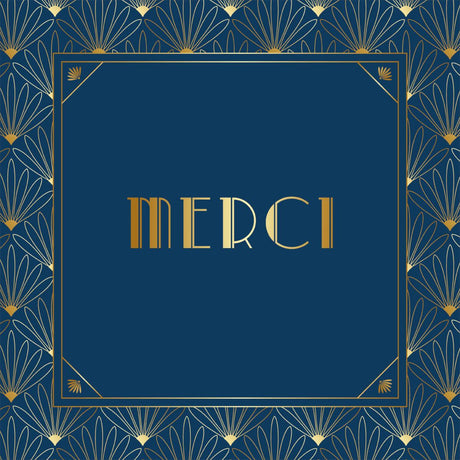 Carte de remerciement Gatsby Merci bleu 1