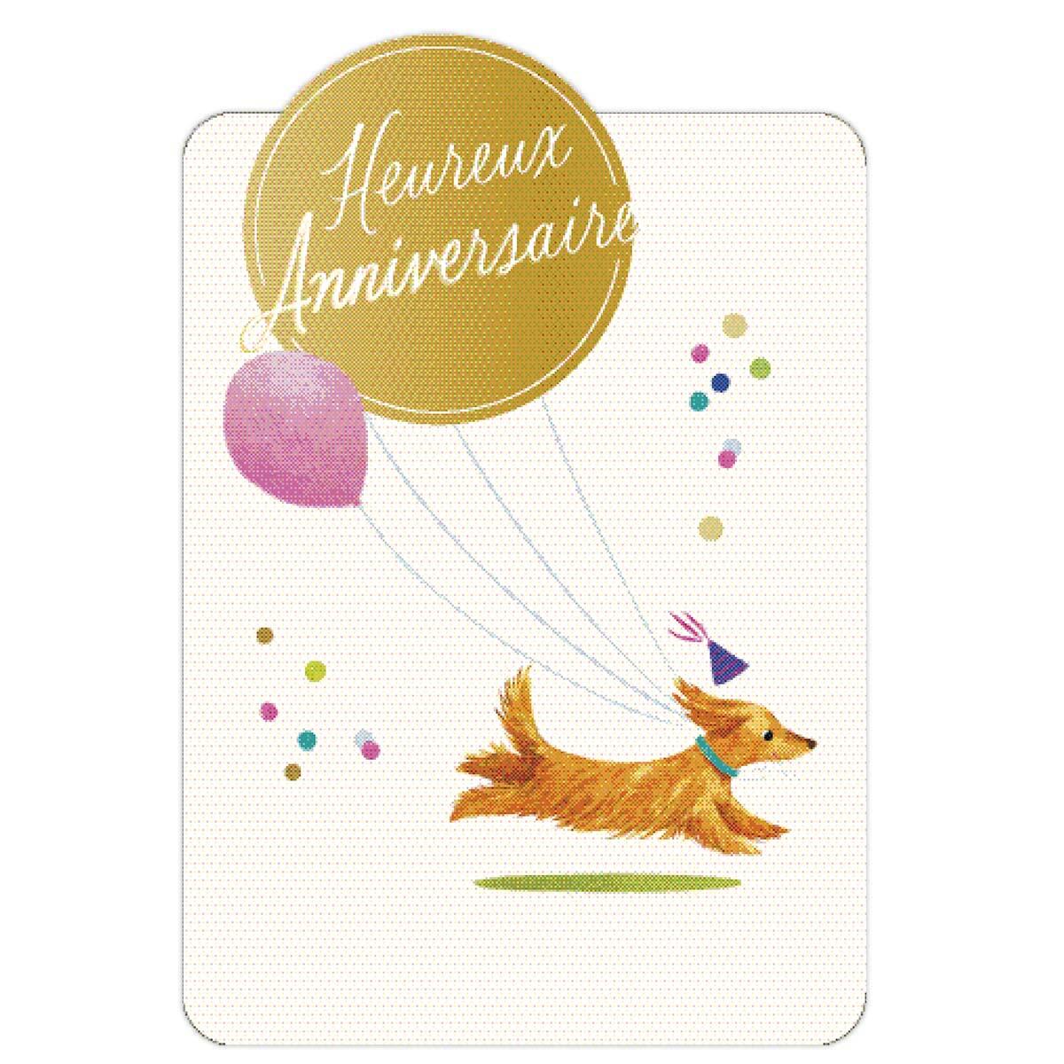 Carte de Vœux Thème Anniversaire Party Time - Plusieurs Styles Heureux Anniversaire - Blanc 1