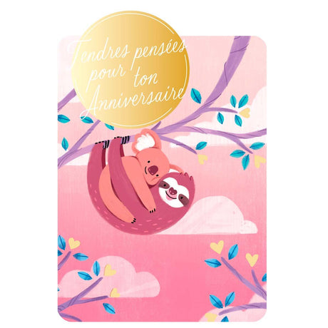 Carte de Vœux Thème Anniversaire Party Time - Plusieurs Styles Tendre pensées pour ton anniversaire 1