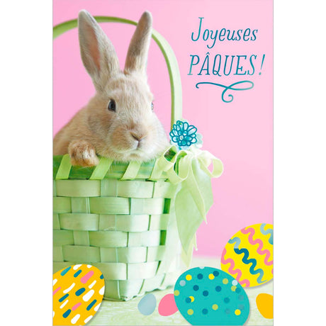 Carte de Pâques - Panier & Lapin