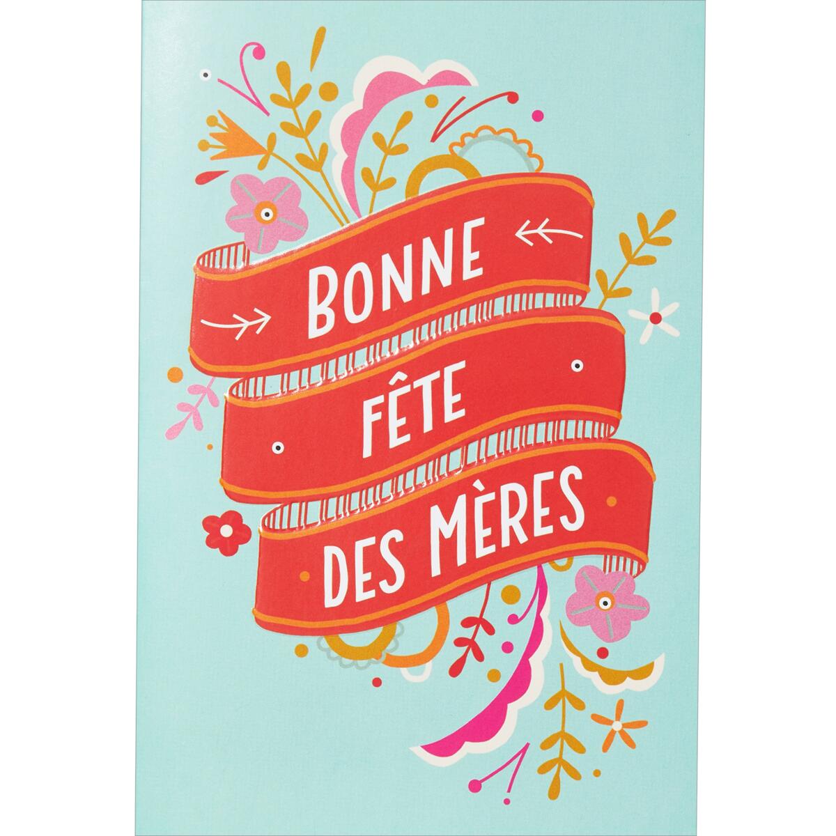 Carte Fête des mères Bonne fête des mères ruban 1