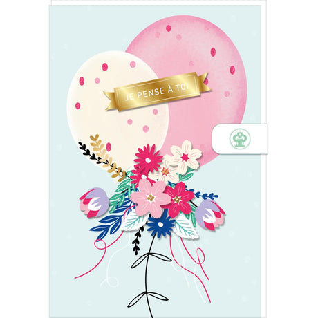 Carte fête des grands-mères Je pense à toi ballons 1