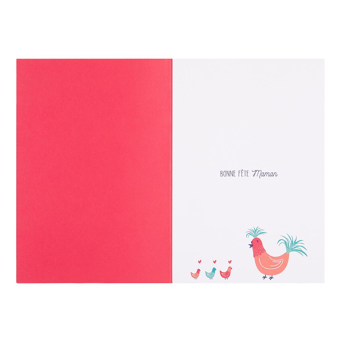 Carte Fête des mères Maman poule magnet 2