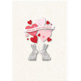 Carte Saint-Valentin Lapin coeurs 1