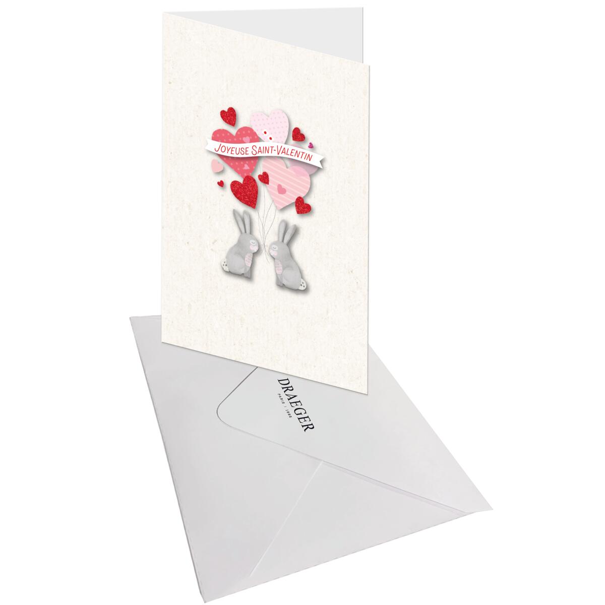 Carte Saint-Valentin Lapin coeurs 3