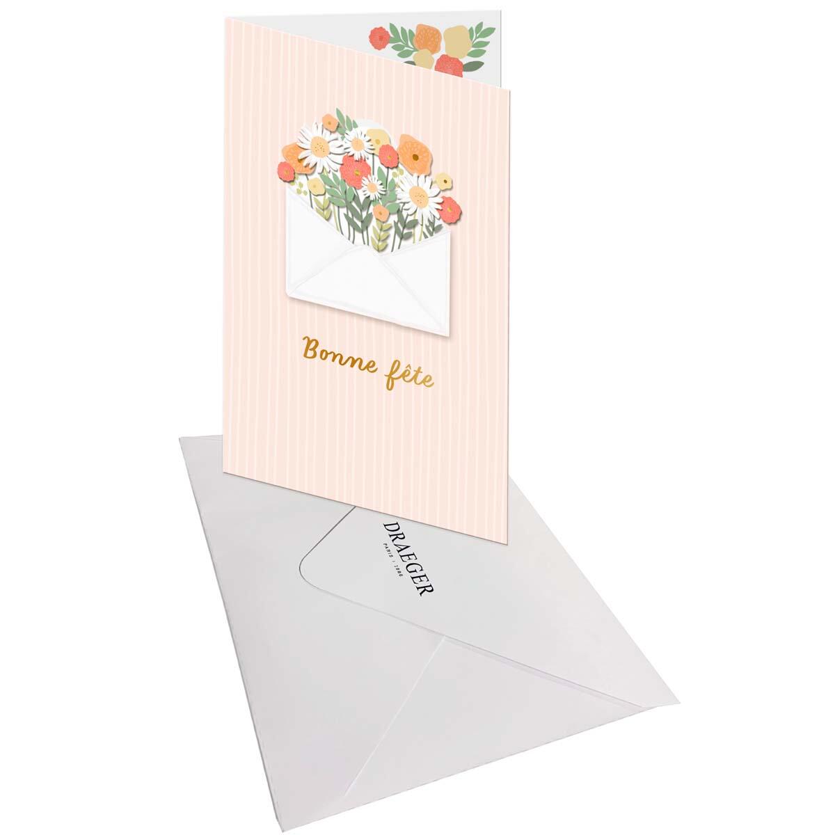 Carte fête des grands-mères Enveloppe fleurs 3