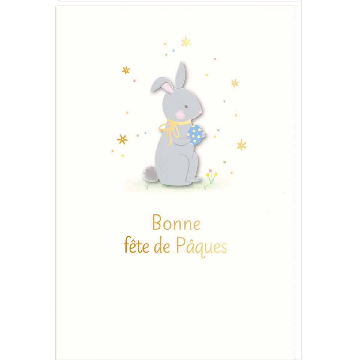 Carte de Pâques enfant Lapin bonne fête 1