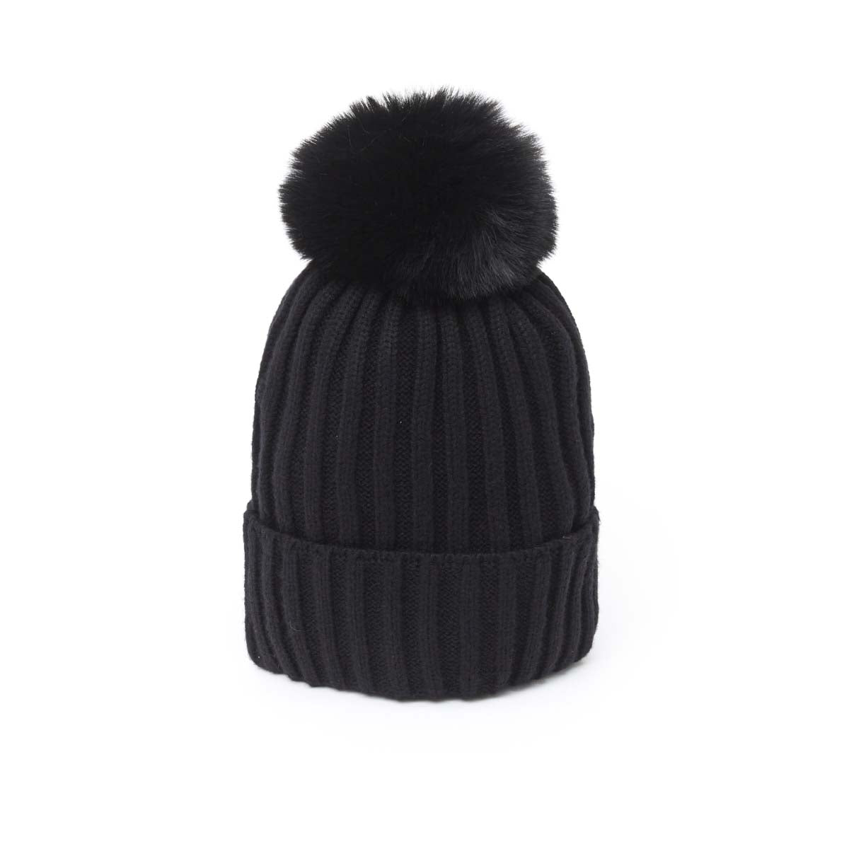 Bonnet Côtelé Uni à Pompon - 3 coloris - Unisexe - Taille unique - coton